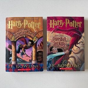 Harry Potter Books #1 #2 Scholastic Paperback Sorcerers Stone Chamber of Secrets
